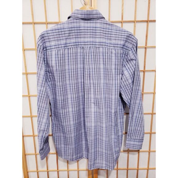 Alan Flusser Button Up Plaid Multicolor Shirt Men Medium Long Sleeve 100% Cotton - Picture 7 of 8